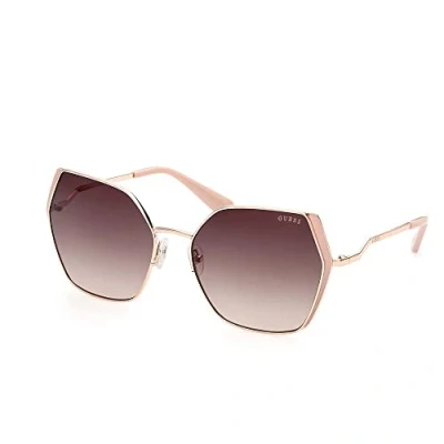 Abbildung von Guess Damen GU7843 28F Gläser SONNENBRILLEN Metall Gold Braun Geometrisch Normal Schattiert
