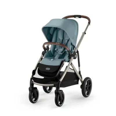 Abbildung von CYBEX Gold Kinderwagen GAZELLE S, Ab Geburt bis ca. 4 Jahre, Max. 22 kg (Single Modus) / 2x (Duo Modus), All in 1 System mit 20+ Konfigurationen, Stormy Blue