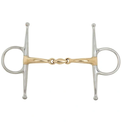 Abbildung von BR Double Broken Gag Gebiß Soft Contact 14 mm Schere 165 12,5 Silber / gold Gelb