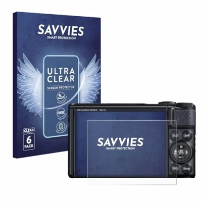 Abbildung von Savvies 6 Stück Schutzfolie für Canon PowerShot SX740 HS Displayschutz Folie Ultra Transparent
