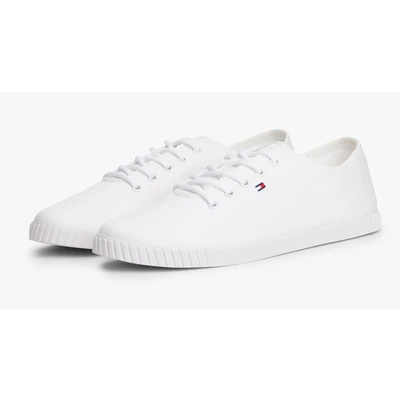 Abbildung von Tommy Hilfiger Sneaker Sportlicher Schnürer, Damen, Größe: 42, White Baumwolle