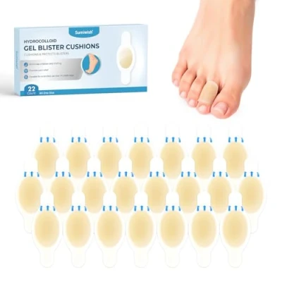 Abbildung von Sumiwish Hydrocolloid Gel Blister Bandages 22ct for Heel, Toe &amp; Foot Prevent Recover Blisters Water Resistant Design (Toe Pack)