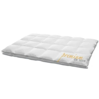 Abbildung von Daunenbettdecke, Premium de Luxe, HANSKRUCHEN, Füllung: 90% Daunen, 10% Federn, Bezug: 100% Baumwolle, Leicht 135 x 200 cm, hergestellt in Deutschland, allergikerfreundlich