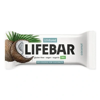 Abbildung von Roher glutenfreier Bio Kokosnuss Riegel mit Kokosnuss, 40 g, Lifebar