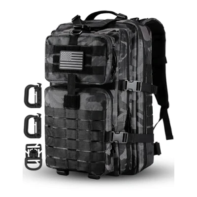 Abbildung von Hannibal Tactical 40L Militär Taktischer Rucksack US Cooper Armee Assault Pack 3 Tage Bug Out Go Bag Trekking Wanderrucksack DarkCamo
