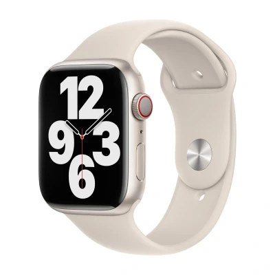 Abbildung von Apple Watch Armband Original Silikon und TPU (weich) Beige Geeignet für Series 1 9 / SE Ultra (2)