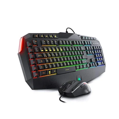 Abbildung von BoostBoxx Phobetor Gaming Tastatur &amp; Maus Set mit RGB Beleuchtung QWERTZ programmierbaren Makros für Rechts und Linkshänder 11 Tasten bis zu 2500 DPI