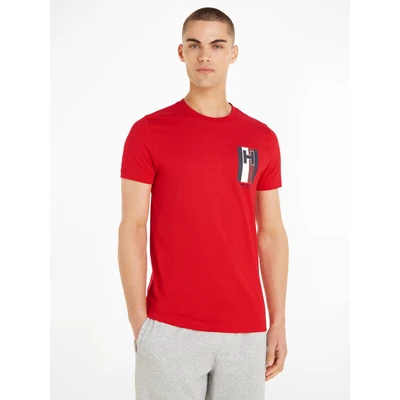Abbildung von Tommy Hilfiger Emblem TEE Tshirt print, Herren, Größe: 3XL, Fierce red