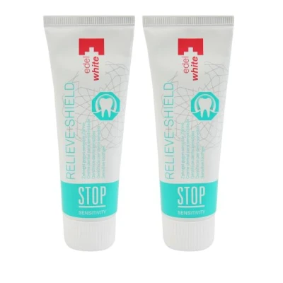 Abbildung von edel+white STOP Sensitive Zahngel 75ml I Effektive Zahnreinigung gegen Karies Zahncreme ohne Parabene Umfassender 12 Stunden Schutz für die Zähne