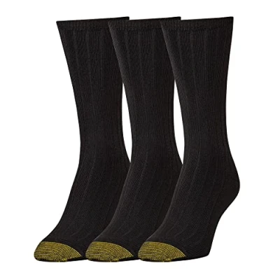 Abbildung von Gold Toe Damen Verona Crew Socken 3 Paar, Schwarz, 37.5 42 EU