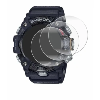Abbildung von Savvies 4 Stück Full Screen Schutzfolie für Casio G Shock Mudmaster GG B100 1AER Cover Displayschutz Folie [3D Curved, Transparent]