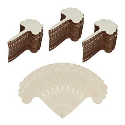 Abbildung von Relaxdays Pflanzenstecker, 100er Set, Garten &amp; Kräuterbeet, Pflanzenschilder zum Beschriften, HB: 10 x 6 cm, Holz, Natur