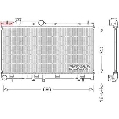 Abbildung von DENSO DRM36021 Kühler, Motorkühlung 340 706 16 SUBARU: Forester IV