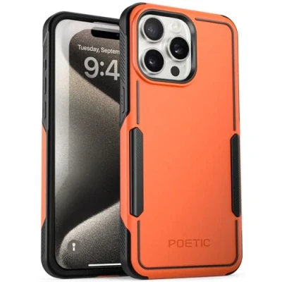 Abbildung von POETIC Neon Series Hülle Kompatibel mit iPhone 15 Pro 6,1 Zoll (2023), Robust Heavy Duty Handyhülle, leicht, dünn, stoßfest Outdoor Schutzhülle, Orange