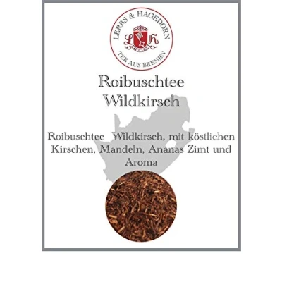 Abbildung von Lerbs &amp; Hagedorn, Roibuschtee Wildkirsch Kirsch Zimt Geschmack 250g (ca. 21 Liter) Kirschen, Mandeln, Ananas,