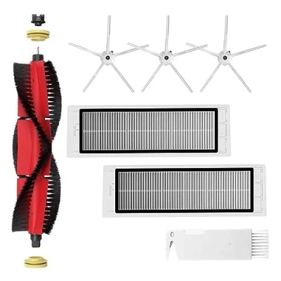 Abbildung von Ersatzteile für Xiaomi Roborock Staubsauger S5 Max S6 Pure MaxV S50 S51 S55 S60 S65 S6, Zubehör Kit Hauptbürste, Seitenbürste, HEPA Filter, Reinigungswerkzeug