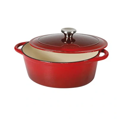 Abbildung von Sitram 710839 Schmortopf Gusseisen, Creme/Rot, Rouge/Crème, 27 x 21 11,5 cm