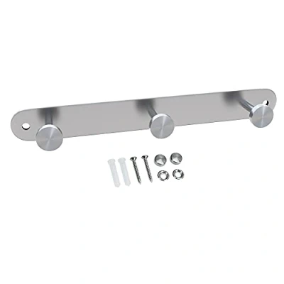 Abbildung von INTIRILIFE Edelstahl Garderobenleiste Modell A 3 Haken 22 x 2.55 cm Kleiderhaken Garderobe Hakenleiste in 5 verschiedenen Designs