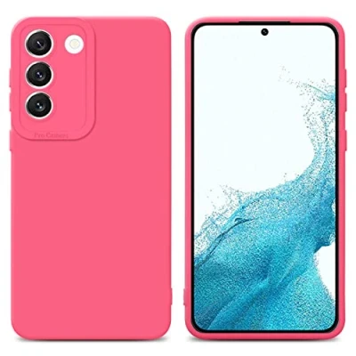 Abbildung von Cadorabo Hülle kompatibel mit Samsung Galaxy S22 Schutzhülle TPU Silikon Case Liquid Design Kameraschutz Slim Kratzfest Weiche Gummi Rundumschutz für in Rot