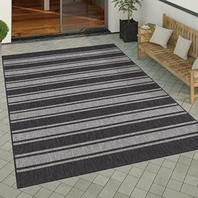 Abbildung von Paco Home Teppich &quot;Roma 273&quot;, rechteckig, Flachgewebe, gestreift, In und Outdoor geeignet