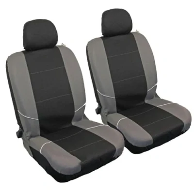 Abbildung von Xtremeauto® Auto Sitzbezüge, universelle Passform, für Vordersitze, 1 Paar, Schwarz, Grau