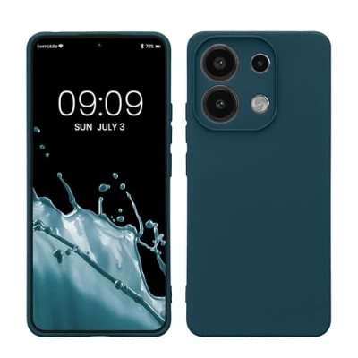 Abbildung von kwmobile Slim Case kompatibel mit Xiaomi Redmi Note 13 4G Hülle Handyhülle aus Silikon in Petrol matt