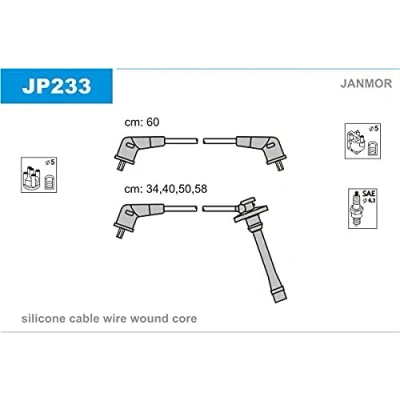 Abbildung von JANMOR JP233 Zündkabelsatz TOYOTA: Avensis I Limousine, Carina E Sportswagon, Schrägheck