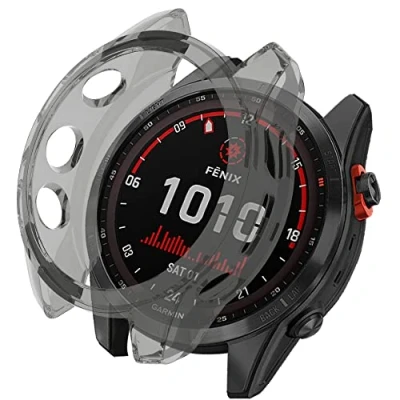 Abbildung von KeeFos TPU Hülle Kompatibel mit Garmin Fenix 7S/Fenix 7S Solar/Fenix Sapphire Solar, Stoßdämpfend Schutzhülle Flexibles Gehäusefür Solar (Schwarz)