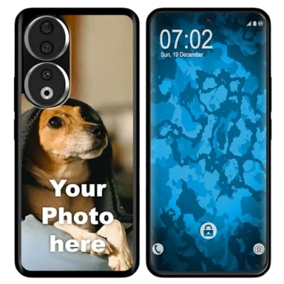 Abbildung von PhoneNatic personalisierte Handyhülle für Honor 90 Custom Case in schwarz zum selbst gestalten mit eigenem Foto Bild Text individuell (Custom Schwarz, 90)