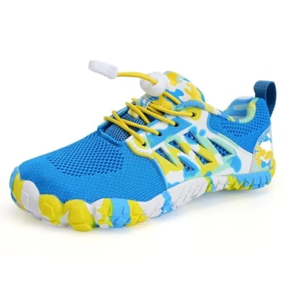 Abbildung von Barfußschuhe Wasserschuhe Kinder Jungen Mädchen Aqua Schwimmen Nass Riff Schuhe für Strand Pool Wasser Sport Non Slip Schnell Trocknen（Königsblau 31）