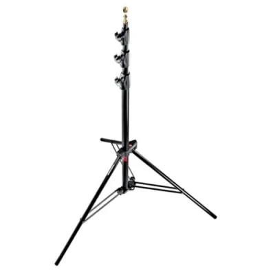 Abbildung von Manfrotto 1004BAC 365,8 cm luftgepolsterter Aluminium Lichtständer mit 4 Abschnitten und 3 Erhöhungen, Schwarz, Stück