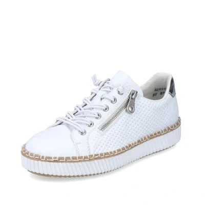 Abbildung von Rieker Damen Low Top Sneaker M2940, Frauen Halbschuhe, lose Einlage,straßenschuhe,Strassenschuhe,Sportschuhe,Freizeitschuhe,Weiss (80),42 EU / 8 UK