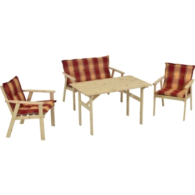 Abbildung von MERXX Garten Essgruppe &quot;Sylt&quot;, (7 tlg., 2x Sessel, 1x Bank, Tisch, inkl. Auflagen), Kiefernholz