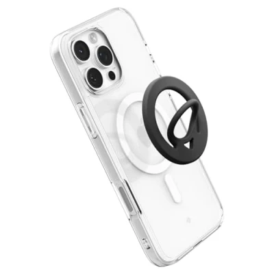 Abbildung von Spigen Dual Pop MagFit MagSafe Ring Magnet Halterung, Ringhalter【Flexibel &amp; Doppelseitige Funktion 】Handy Griff für iPhone 16 15 14 13 12, Galaxy S24 S23 S21 S20 Serien und mehr Schwarz