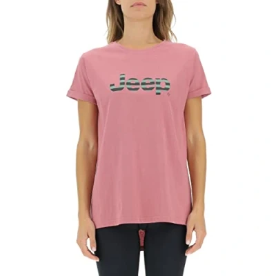 Abbildung von JEEP O102611 P490 J Woman T Shirt Oversize Striped Print Turn up Sleeve J22W Dusty Rose M
