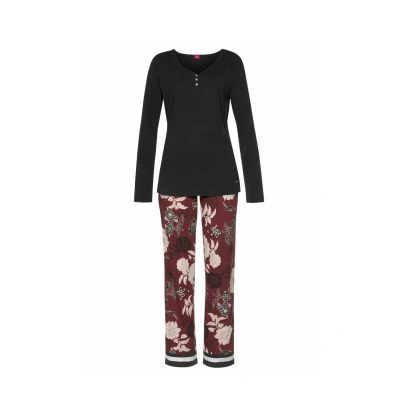 Abbildung von s.Oliver Pyjama, (2 tlg.), im Blumen Dessin mit Streifen Details
