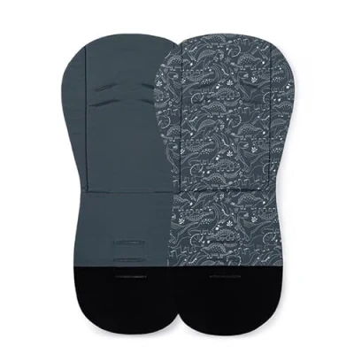 Abbildung von Petite&amp;Mars Foamy memory foam liner * Sitzeinlage Universal Sitzauflage für Kinderwagen, Buggy Anti Stoß Baumwolle (Anthracite Dino)