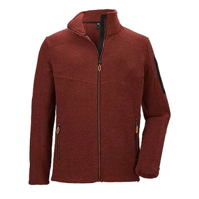 Abbildung von killtec Herren Strickfleecejacke mit Stehkragen KOW 28 MN KNTFLC JCKT, gebranntes rot, 4XL, 38631 000