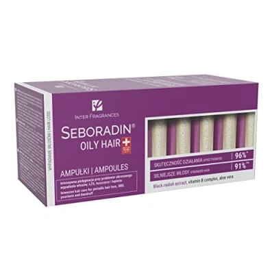 Abbildung von Seboradin Ampullen Für Fettiges Haar Gegen Haarausfall Haarverlust Psoriasis Schuppen Ausfallende Haare Serum Frauen Männer Kopfhaut Pflege Haarserum Haarpflege 14 x 5,5 ml Oily Hair