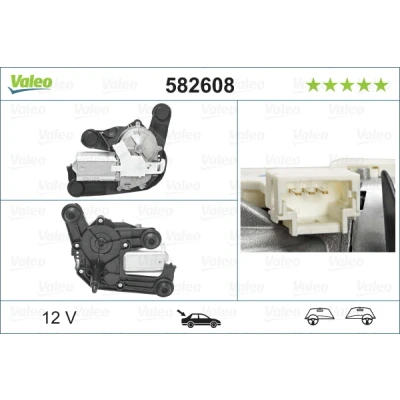 Abbildung von VALEO ORIGINAL PART 582608 Scheibenwischermotor 12 hinten für Links /Rechtslenker