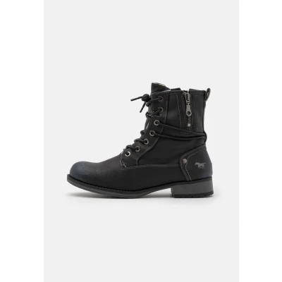 Abbildung von Mustang Schnürstiefelette, Damen, Größe: 37, Schwarz Schuhe