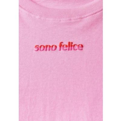 Abbildung von CECIL Damen B323586 T Shirt mit Wording Detail, Cherry Blossom Pink, XL
