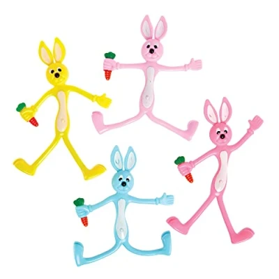 Abbildung von Baker Ross FX474 Biegbare Hasen 4er Pack, Ostertütenfüller und Spielzeug für Kinder