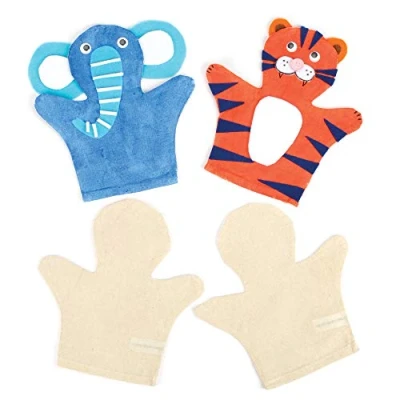 Abbildung von Baker Ross E562 Weiße Handpuppen aus Stoff zum Basteln und Dekorieren für Kinder Puppenspiel 6 Stück