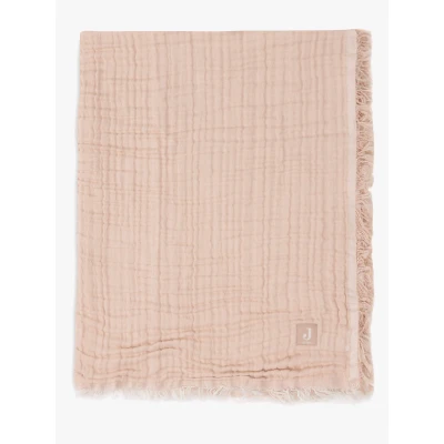 Abbildung von Jollein Decke Kinderbett Fringe Moonstone/Ivory 120x120cm 100% Bio Baumwolle Fürs Musselindecke 0.5 TOG GOTS Zertifiziert Elfenbeinfarben/Gelb