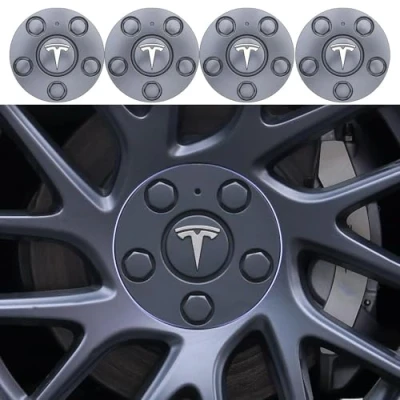 Abbildung von 4 Stück Auto Radnabenkappen für Tesla Model 3 Highland 2024, Nabendeckel Felgendeckel Wasserdicht Staubdicht Radmittenabdeckung Dekoration von Automobilen Rad