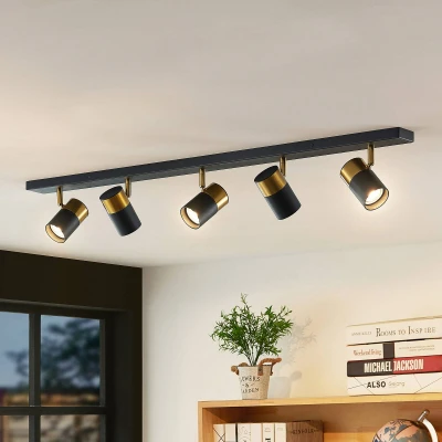 Abbildung von Arcchio Evaro Deckenstrahler Goldring hinten 5 fl.