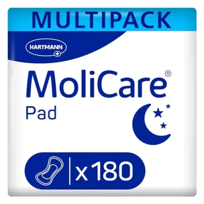 Abbildung von MoliCare Pad Night: Anatomisch geformte Inkontinenzeinlagen zum Schutz bei leichter Blasenschwäche, 6x30 Stück