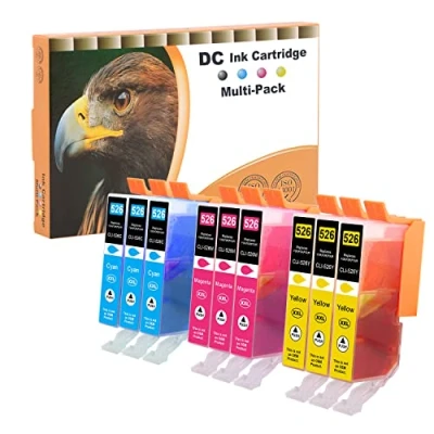 Abbildung von D&amp;C 9X Druckerpatronen Kompatibel für Canon PGI 525 CLI 526 Pixma IP4840 IP4850 IP4900 MG5140 MG5150 MG5240 MX710 MX715 MG6100 MG6150 MG6200 IP4950 IX6550 MG5250 MG5300 MG5340 MG5350 MG6250