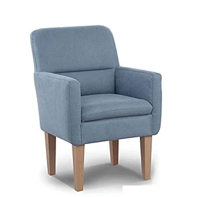 Abbildung von CAVADORE Diningsessel Kira / Polstersessel für Küche, Esszimmer oder Wohnküche Passend zur Küchengarnitur Leichte Fleckenentfernung dank Soft Clean 66 x 96 71 Flachgewebe: Hellblau